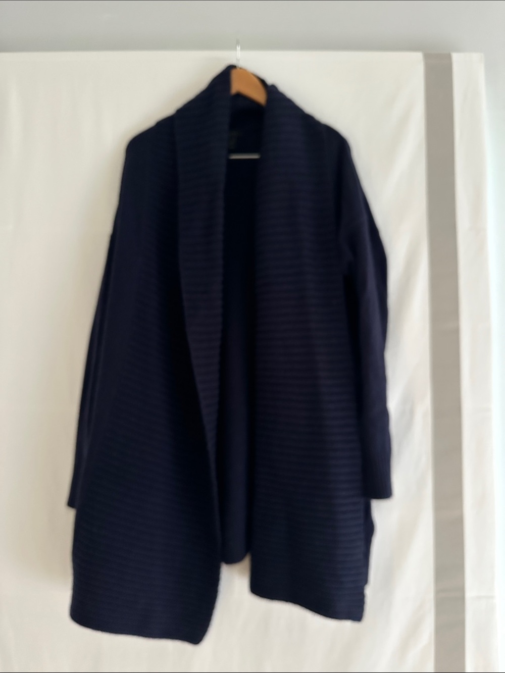 J. Crew Dark Navy Ribbed Open-Front Cardigan
